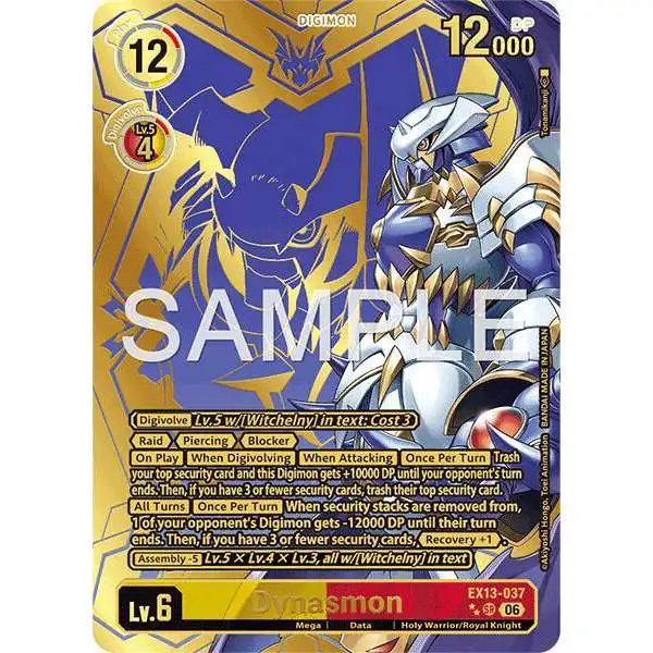 Digimon Trading Card Game Chivalrous XIII Super Rare Dynasmon EX13-037 [Rare Pull]