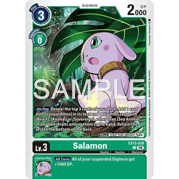 Digimon Trading Card Game Chivalrous XIII Common Salamon EX13-038
