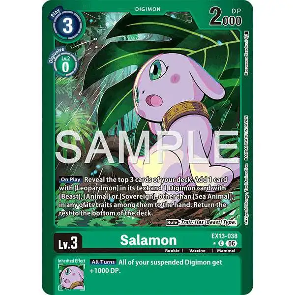 Digimon Trading Card Game Chivalrous XIII Common Salamon EX13-038 [Limited Foil]