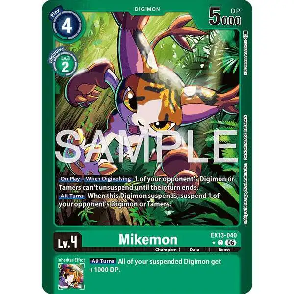 Digimon Trading Card Game Chivalrous XIII Common Mikemon EX13-040 [Limited Foil]