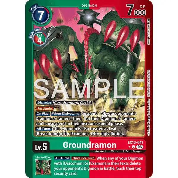 Digimon Trading Card Game Chivalrous XIII Common Groundramon EX13-041 [Limited Foil]