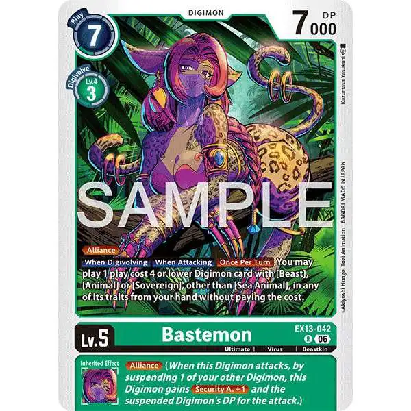 Digimon Trading Card Game Chivalrous XIII Rare Bastemon EX13-042