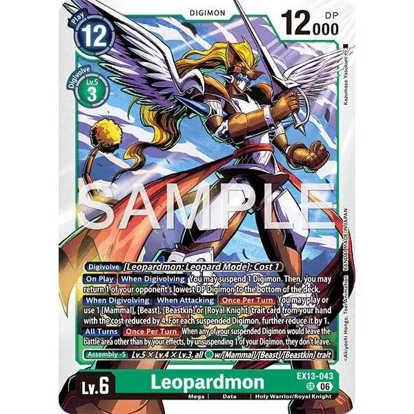 Digimon Trading Card Game Chivalrous XIII Super Rare Leopardmon EX13-043