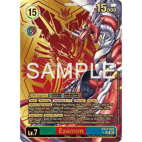 Digimon Trading Card Game Chivalrous XIII Super Rare Examon EX13-045 [Rare Pull]
