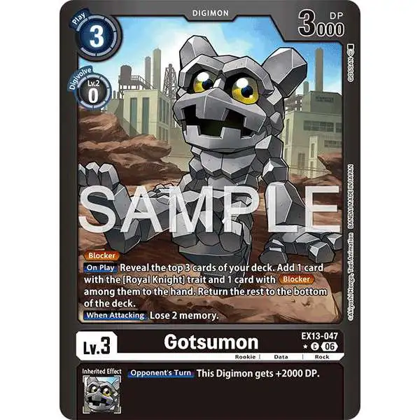 Digimon Trading Card Game Chivalrous XIII Common Gotsumon EX13-047 [Limited Foil]