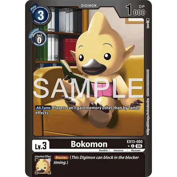 Digimon Trading Card Game Chivalrous XIII Common Bokomon EX13-050 [Limited Foil]