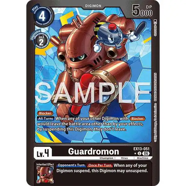 Digimon Trading Card Game Chivalrous XIII Uncommon Guardromon EX13-051 [Limited Foil]