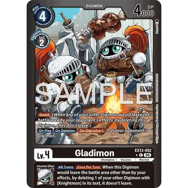 Digimon Trading Card Game Chivalrous XIII Common Gladimon EX13-052 [Limited Foil]