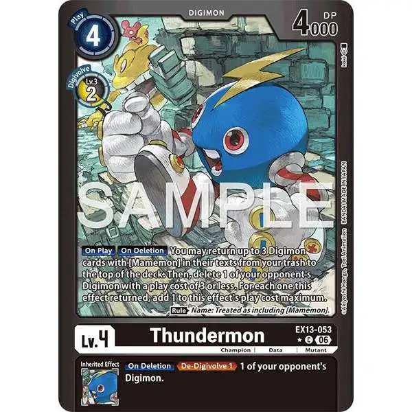 Digimon Trading Card Game Chivalrous XIII Common Thundermon EX13-053 [Limited Foil]