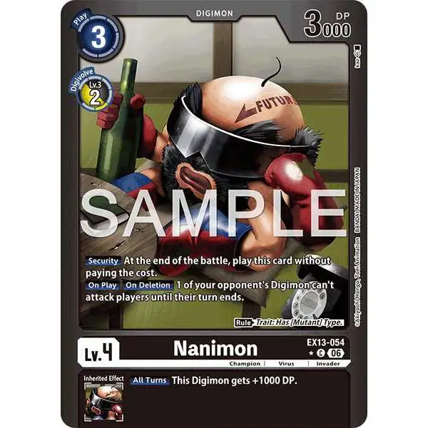 Digimon Trading Card Game Chivalrous XIII Common Nanimon EX13-054 [Limited Foil]