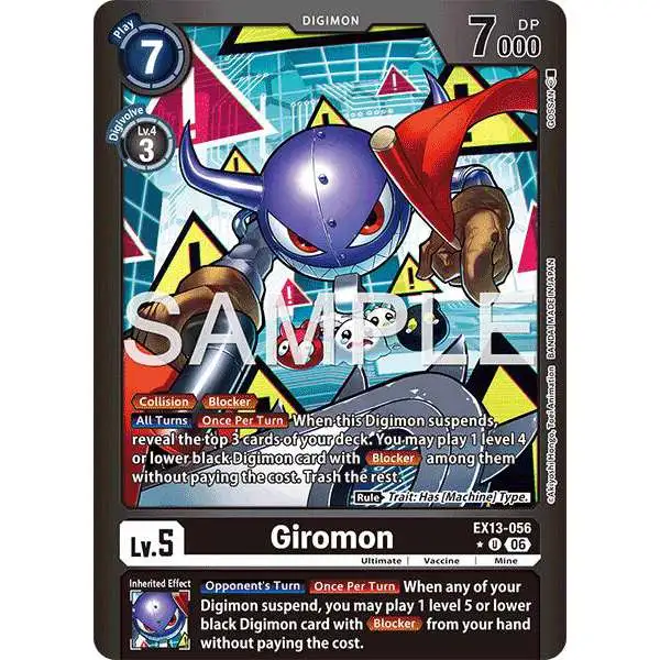 Digimon Trading Card Game Chivalrous XIII Uncommon Giromon EX13-056 [Limited Foil]
