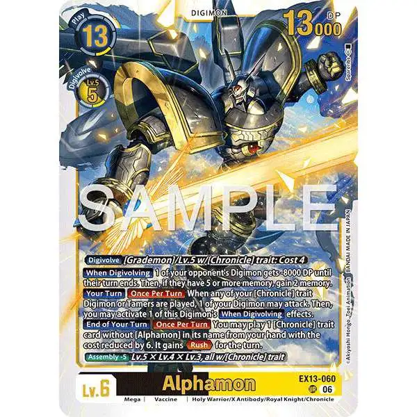 Digimon Trading Card Game Chivalrous XIII Ultimate Rare Alphamon EX13-060