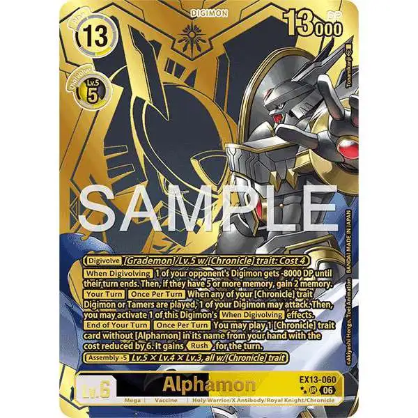 Digimon Trading Card Game Chivalrous XIII Ultimate Rare Alphamon EX13-060 [Rare Pull]