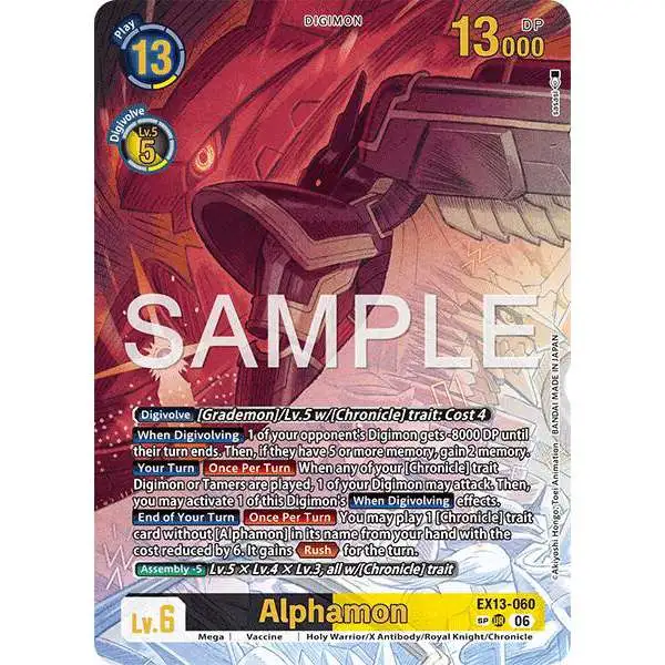 Digimon Trading Card Game Chivalrous XIII Ultimate Rare Alphamon EX13-060 [SP]