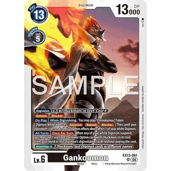 Digimon Trading Card Game Chivalrous XIII Super Rare Gankoomon EX13-061