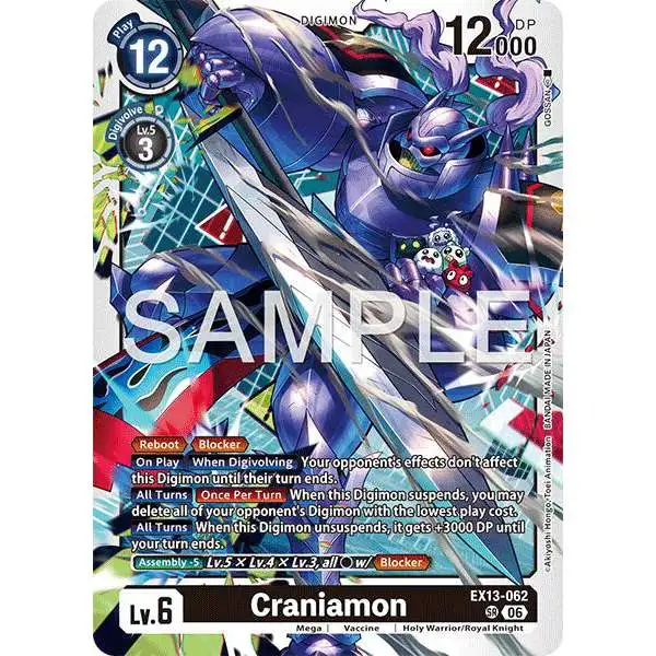 Digimon Trading Card Game Chivalrous XIII Super Rare Craniamon EX13-062