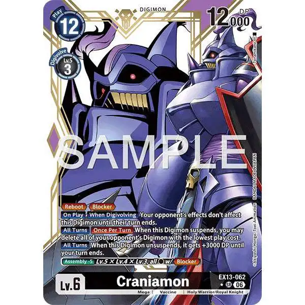 Digimon Trading Card Game Chivalrous XIII Super Rare Craniamon EX13-062 [Alternate Art]