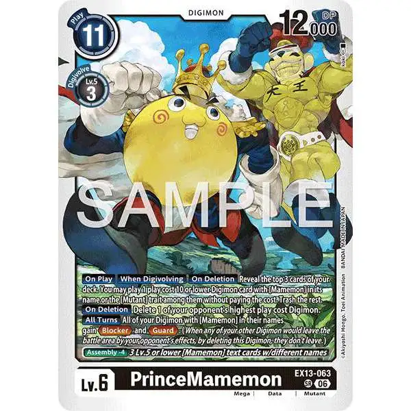 Digimon Trading Card Game Chivalrous XIII Super Rare PrinceMamemon EX13-063