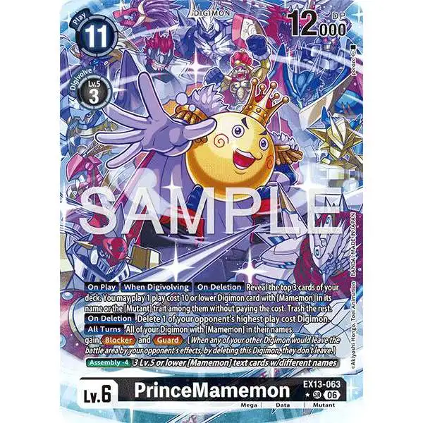 Digimon Trading Card Game Chivalrous XIII Super Rare PrinceMamemon EX13-063 [Alternate Art]