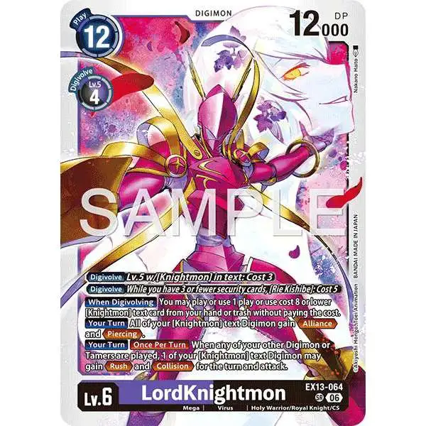 Digimon Trading Card Game Chivalrous XIII Super Rare LordKnightmon EX13-064