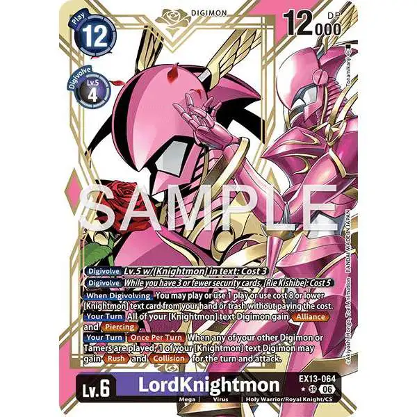 Digimon Trading Card Game Chivalrous XIII Super Rare LordKnightmon EX13-064 [Alternate Art]