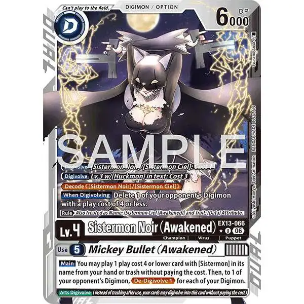 Digimon Trading Card Game Chivalrous XIII Uncommon Sistermon Noir EX13-066 [Awakened Awakened Limited Foil]