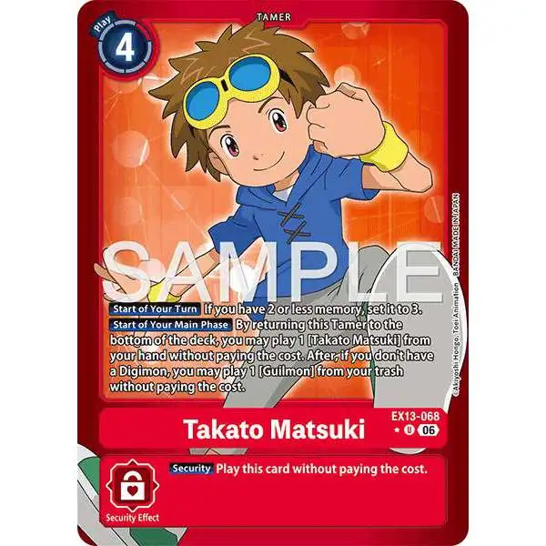 Digimon Trading Card Game Chivalrous XIII Uncommon Takato Matsuki EX13-068 [Limited Foil]