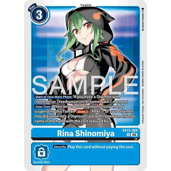 Digimon Trading Card Game Chivalrous XIII Rare Rina Shinomiya EX13-069