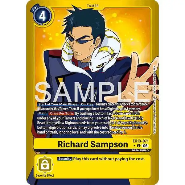 Digimon Trading Card Game Chivalrous XIII Uncommon Richard Sampson EX13-071 [Limited Foil]