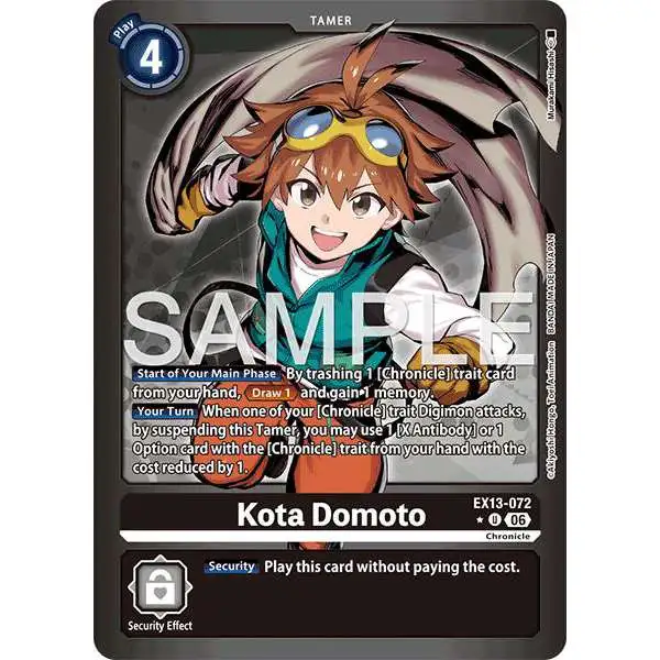 Digimon Trading Card Game Chivalrous XIII Uncommon Kota Domoto EX13-072 [Limited Foil]