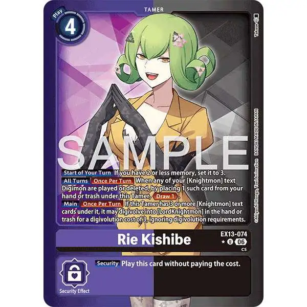 Digimon Trading Card Game Chivalrous XIII Uncommon Rie Kishibe EX13-074 [Alternate Art]