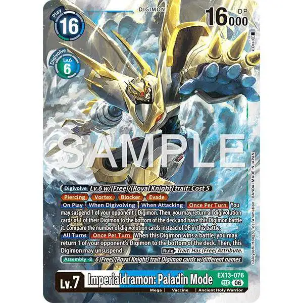 Digimon Trading Card Game Chivalrous XIII Secret Rare Imperialdramon: Paladin Mode EX13-076