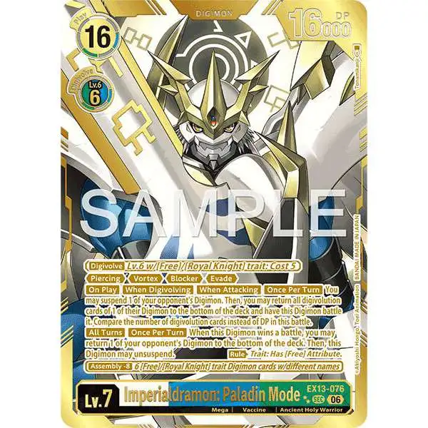 Digimon Trading Card Game Chivalrous XIII Secret Rare Imperialdramon: Paladin Mode EX13-076 [Rare Pull]