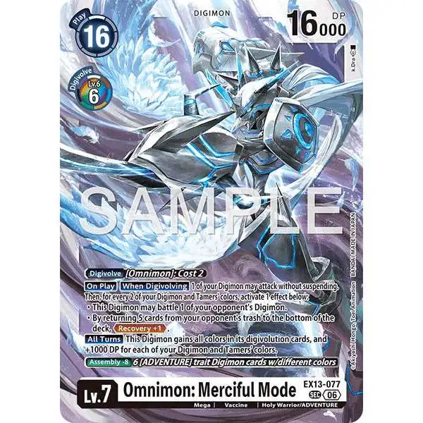 Digimon Trading Card Game Chivalrous XIII Secret Rare Omnimon: Merciful Mode EX13-077