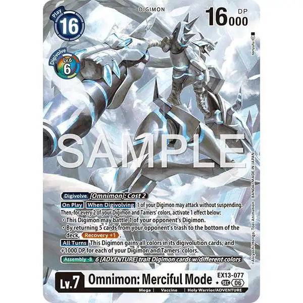 Digimon Trading Card Game Chivalrous XIII Secret Rare Omnimon: Merciful Mode EX13-077 [Alternate Art]