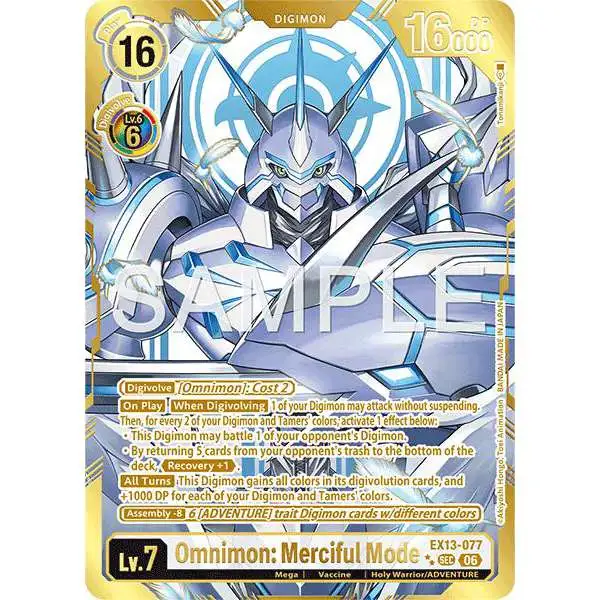 Digimon Trading Card Game Chivalrous XIII Secret Rare Omnimon: Merciful Mode EX13-077 [Rare Pull]