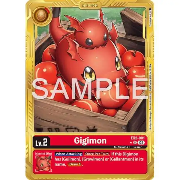 Trading Card Game Advanced Booster Digimon Generation Uncommon Gigimon EX2-001 [Gold Border]