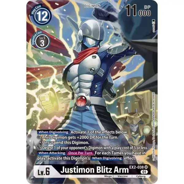 Digimon Digital Hazard Super Rare Justimon Blitz Arm EX2-038 [Alternate Art]