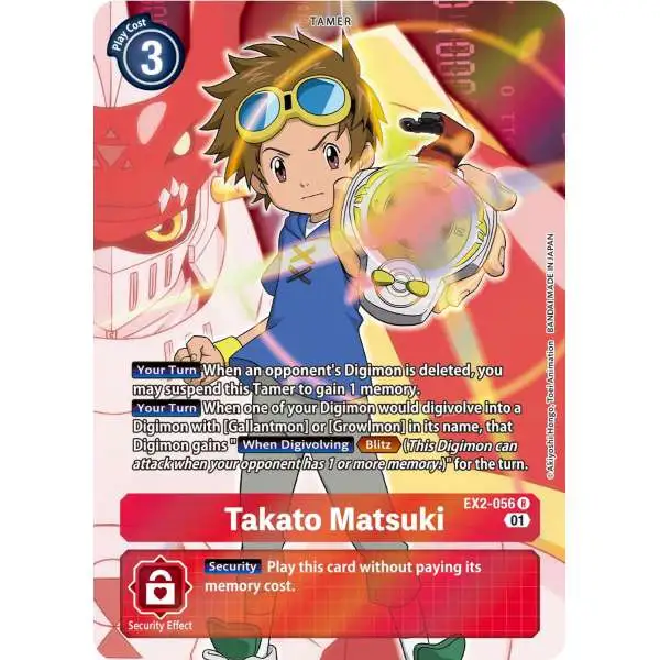 Digimon Trading Card Game Digital Hazard Rare Takato Matsuki EX2-056 [Alternate Art]
