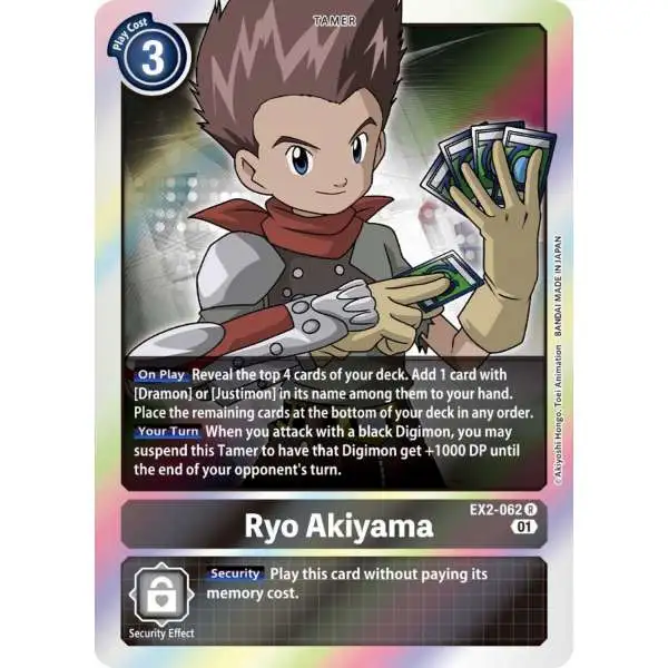 Digimon Trading Card Game Digital Hazard Rare Ryo Akiyama EX2-062