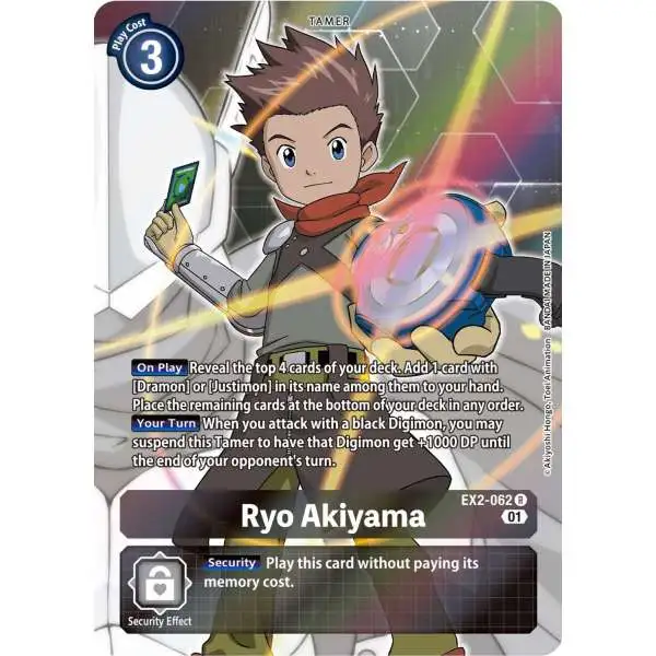 Digimon Trading Card Game Digital Hazard Rare Ryo Akiyama EX2-062 [Alternate Art]