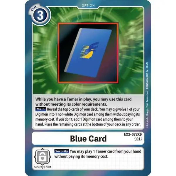 Digimon Digital Hazard Rare Blue Card EX2-072