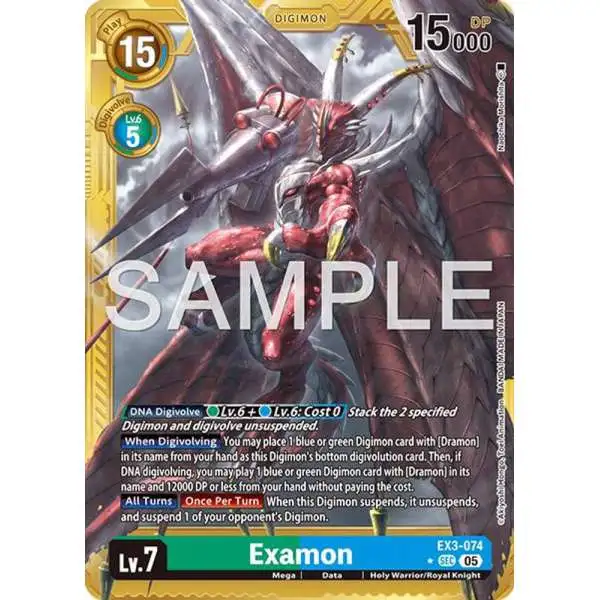 Trading Card Game Advanced Booster Digimon Generation Secret Rare Examon EX3-074 [Gold Border]