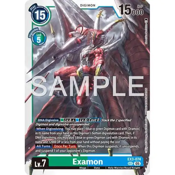 Trading Card Game Advanced Booster Digimon Generation Secret Rare Examon EX3-074 [Reprint]