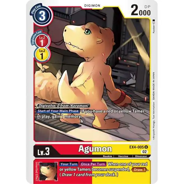 Digimon Trading Card Game Alternative Being Uncommon Agumon - EX4-005 EX4-005