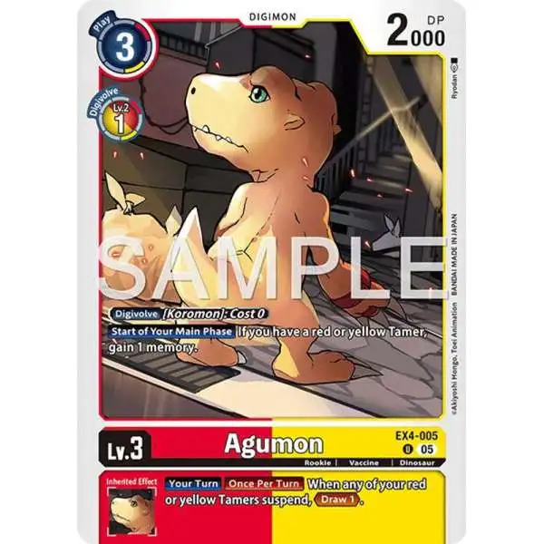 Trading Card Game Advanced Booster Digimon Generation Uncommon Agumon EX4-005 [Reprint]