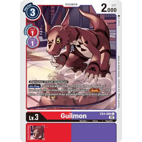 Digimon Trading Card Game Alternative Being Common Guilmon EX4-006