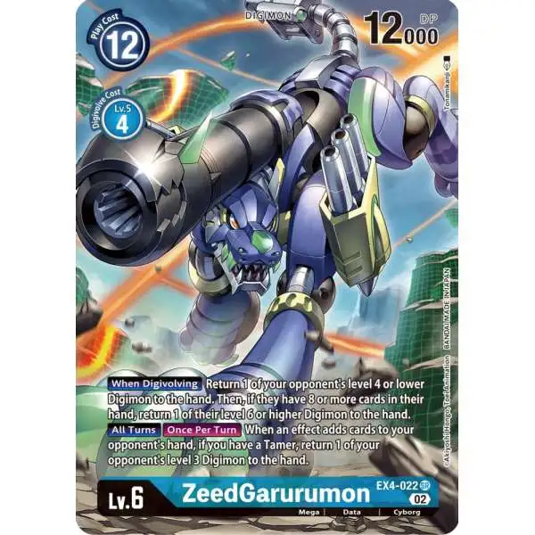 Digimon Trading Card Game Alternative Being Super Rare ZeedGarurumon EX4-022 [Alternate Art]