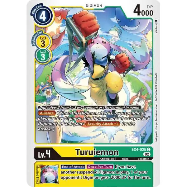 Digimon Trading Card Game Alternative Being Common Turuiemon EX4-025