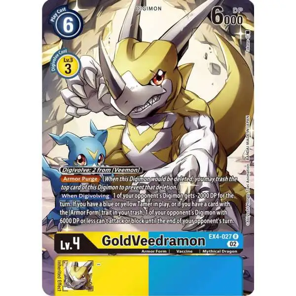 Digimon Trading Card Game Alternative Being Rare GoldVeedramon EX4-027 [Alternate Art]